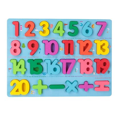 Kids 3D Wooden Puzzle Toys Colorful Number Letter Geometry Shape Cognition Grasp Board Early Learning Educational Montessori Toy 3