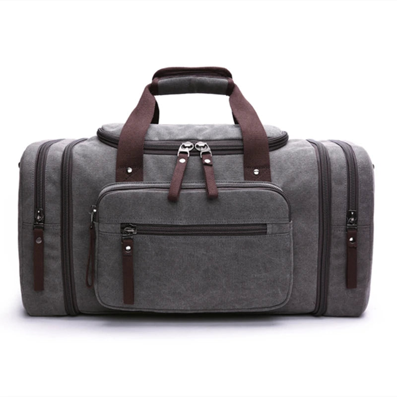 Men Hand Bag Large Capacity Luggage Travel Duffle Bags Canvas Travel Bags Weekend Shoulder Bags Multifunction Outdoor Duffel Bag