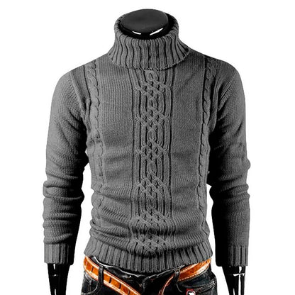 Winter Men's High Quality Turtleneck Sweater Thicken Sweater Casual Pullover