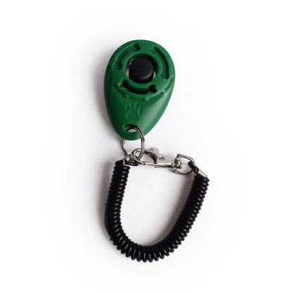 Dog Training Clicker Pet Cat Plastic New Dogs Click Trainer Aid Tools Adjustable Wrist Strap Sound Key Chain Dog Supplies green