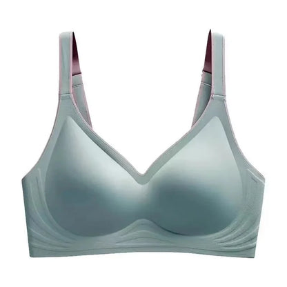 plus size women's underwear seamless sexy no steel ring bra push-ups comfortable close-fitting shockproof Elegant green CHINA