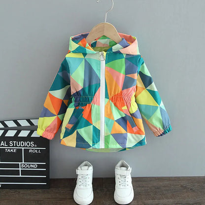 2024 Spring Summer Autumn Girls Fashion Thin Flower Hooded Jacket Baby Kids Children Sweet Coat