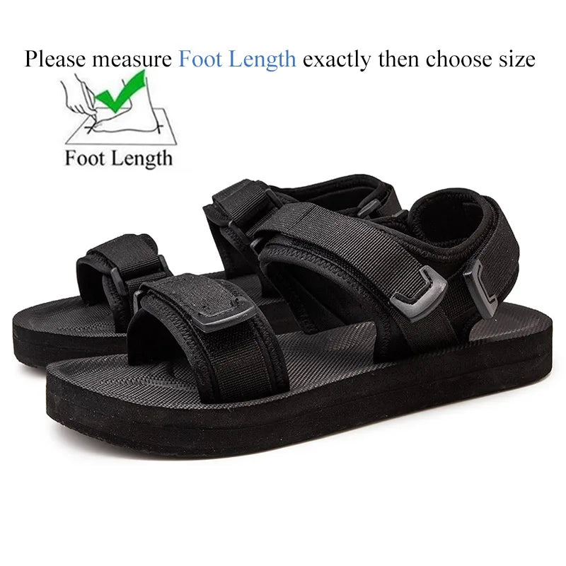 Plus Big Size 48 49 50 Pure Black Men Casual Sandals For Wide Foot Diabetic Shoes Thumb Eversion Soft Comfortable Breathable Black