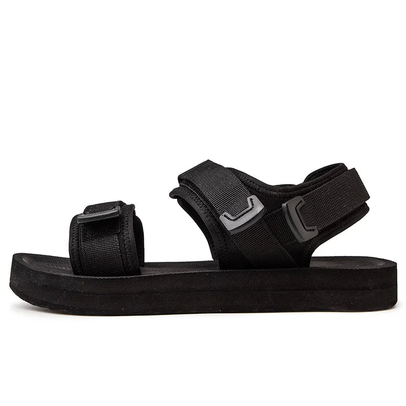 Plus Big Size 48 49 50 Pure Black Men Casual Sandals For Wide Foot Diabetic Shoes Thumb Eversion Soft Comfortable Breathable