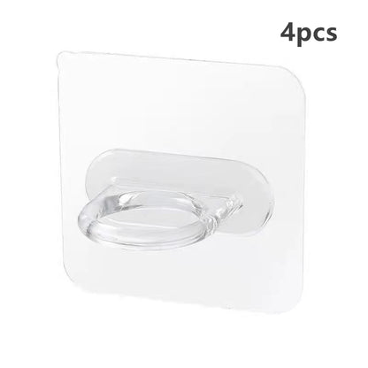 4/6Pcs Wall-Mounted Multifunctional Round Hooks Free Punching Seamless Paste Storage Rack Kitchen Bathroom Household Ring Hanger 4pcs 6x6cm