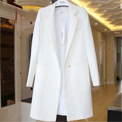 2023 Spring Autumn Blazers Coats Women Clothing Long Sleeve Suit Jackets Casual Tops Female Slim Blazers Long Windbreaker Coat