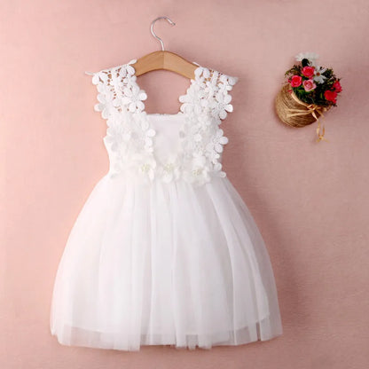 New XMAS Baby Girls Party Lace Tulle Flower Gown Fancy Dridesmaid Dress Sundress Girls Thanksgiving Dress