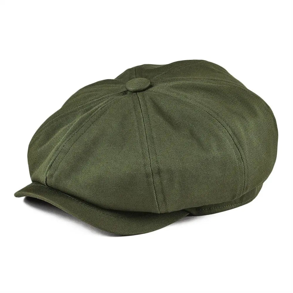 BOTVELA Newsboy Cap Men's Twill Cotton Eight Panel Hat Women's Baker Boy Caps Retro Big Large Hats Male Boina Green Beret