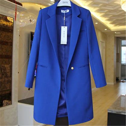 2023 Spring Autumn Blazers Coats Women Clothing Long Sleeve Suit Jackets Casual Tops Female Slim Blazers Long Windbreaker Coat bao lan X719