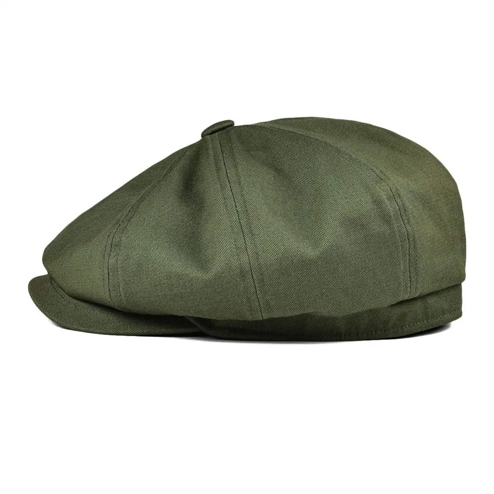 BOTVELA Newsboy Cap Men's Twill Cotton Eight Panel Hat Women's Baker Boy Caps Retro Big Large Hats Male Boina Green Beret