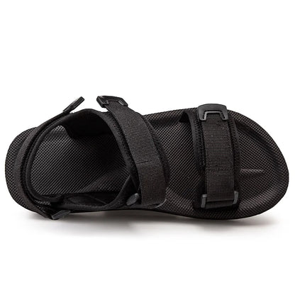 Plus Big Size 48 49 50 Pure Black Men Casual Sandals For Wide Foot Diabetic Shoes Thumb Eversion Soft Comfortable Breathable