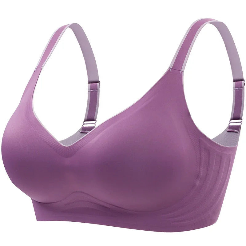 plus size women's underwear seamless sexy no steel ring bra push-ups comfortable close-fitting shockproof