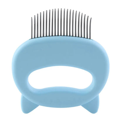 Cat Brush Pet Massage Brush Shell Shaped Handle Pet Grooming Massage Tool To Remove Loose Hairs Only For Cats Pet accessories Blue One Size