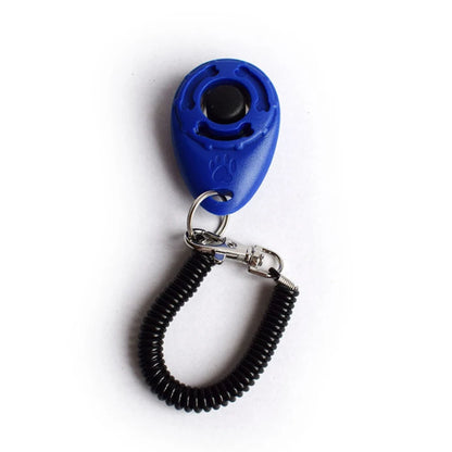 Dog Training Clicker Pet Cat Plastic New Dogs Click Trainer Aid Tools Adjustable Wrist Strap Sound Key Chain Dog Supplies blue