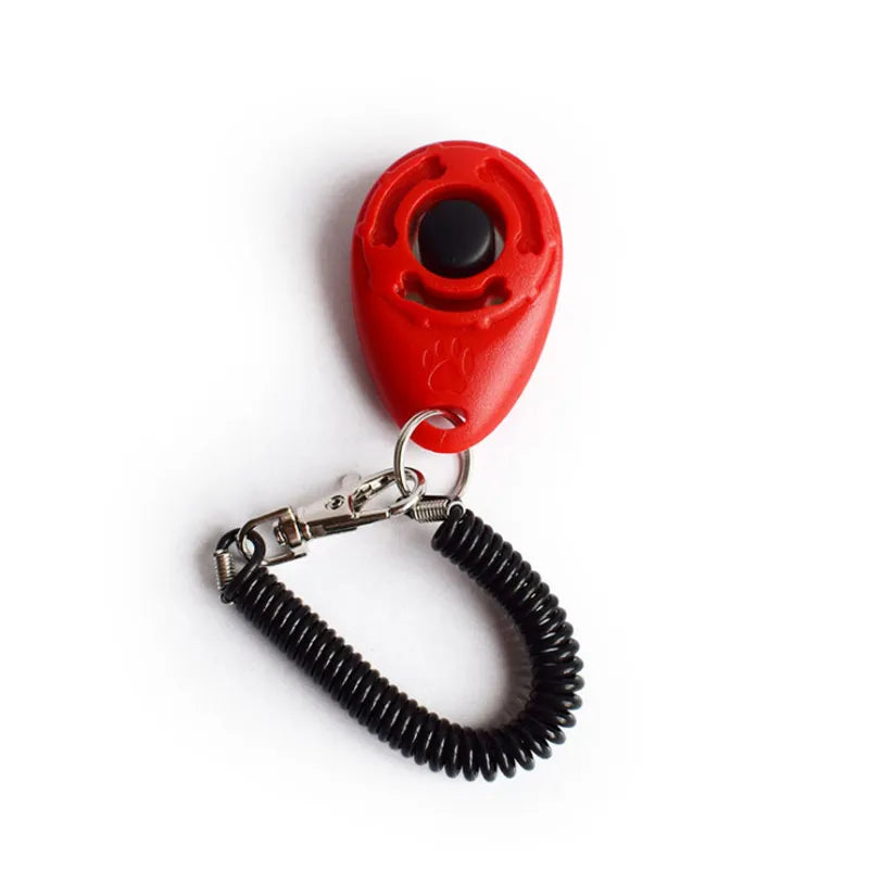 Dog Training Clicker Pet Cat Plastic New Dogs Click Trainer Aid Tools Adjustable Wrist Strap Sound Key Chain Dog Supplies red