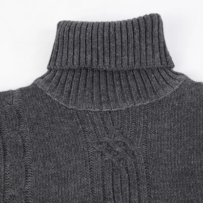 Winter Men's High Quality Turtleneck Sweater Thicken Sweater Casual Pullover