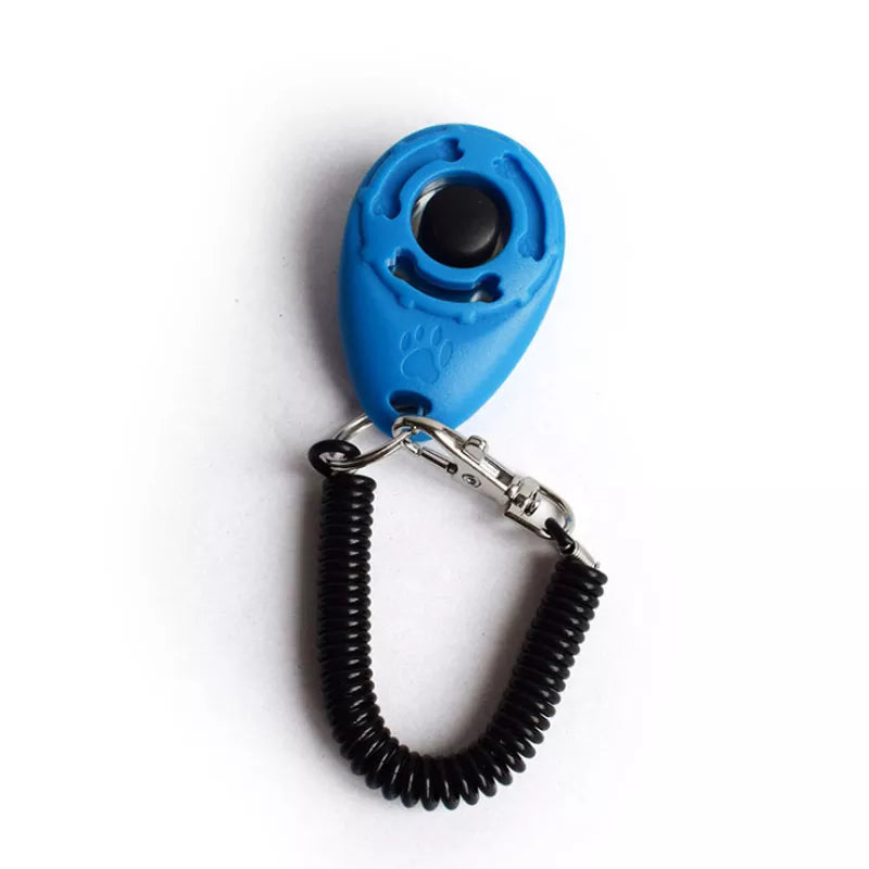 Dog Training Clicker Pet Cat Plastic New Dogs Click Trainer Aid Tools Adjustable Wrist Strap Sound Key Chain Dog Supplies light blue