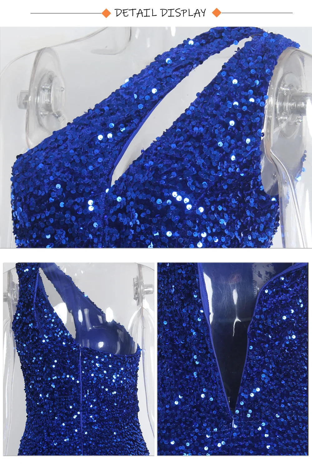 Sexy Cut Out Split Stretch Sequin Formal Party Dress Sleeveless Floor Length Bodycon Evening Night Out Gown Royal Blue Red Black