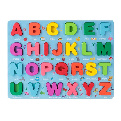 Kids 3D Wooden Puzzle Toys Colorful Number Letter Geometry Shape Cognition Grasp Board Early Learning Educational Montessori Toy 2