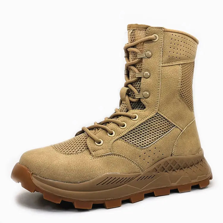 Outdoor Desert Boots Spring Special Forces Men Mesh Breathable Combat Mountaineering Boots Hiking Ultra-Light Training Shoes