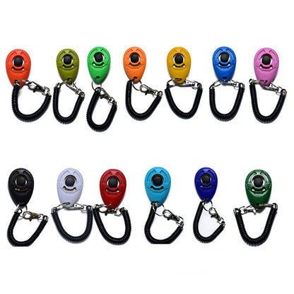 Dog Training Clicker Pet Cat Plastic New Dogs Click Trainer Aid Tools Adjustable Wrist Strap Sound Key Chain Dog Supplies