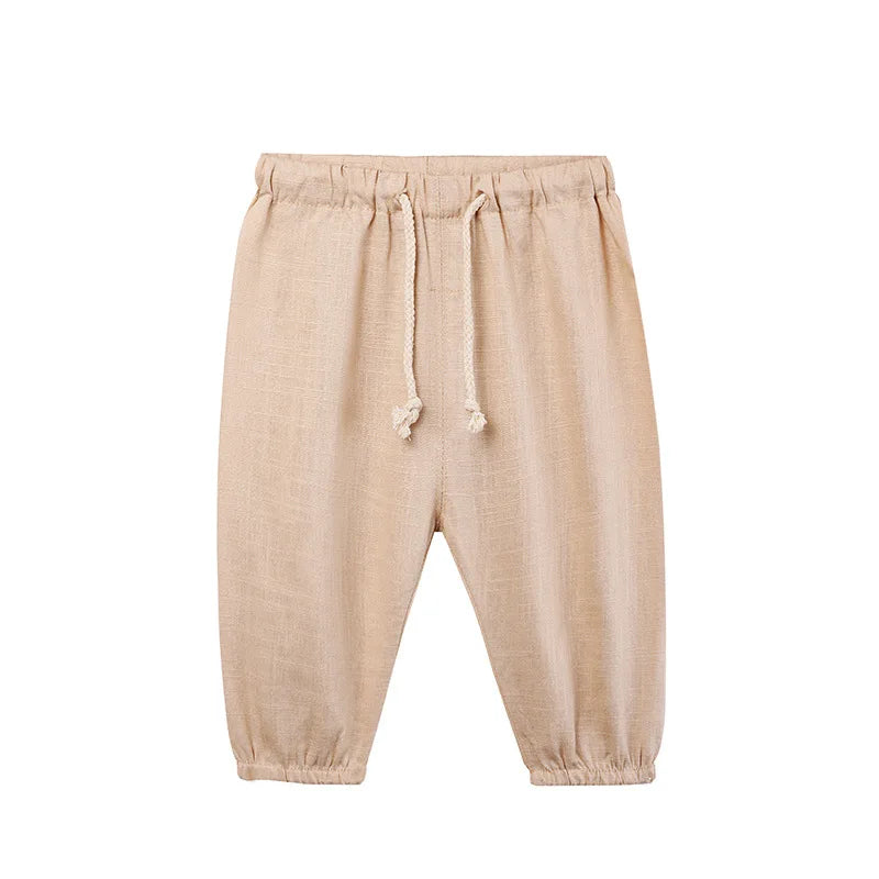 Children's Cotton And Linen Trousers Spring And Summer Thin Boys And Girls Linen Pant Baby Harem Pants WT620 Linen CHINA