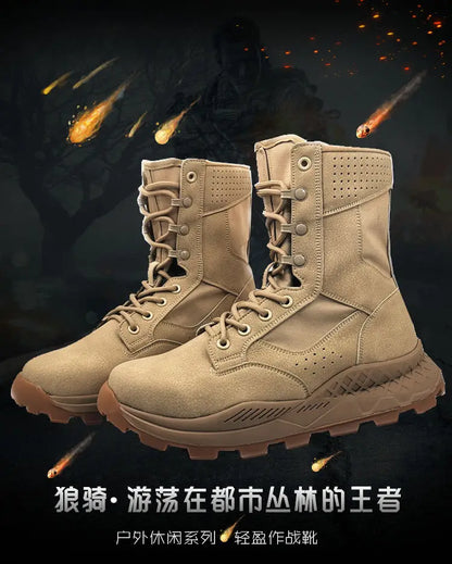 Outdoor Desert Boots Spring Special Forces Men Mesh Breathable Combat Mountaineering Boots Hiking Ultra-Light Training Shoes