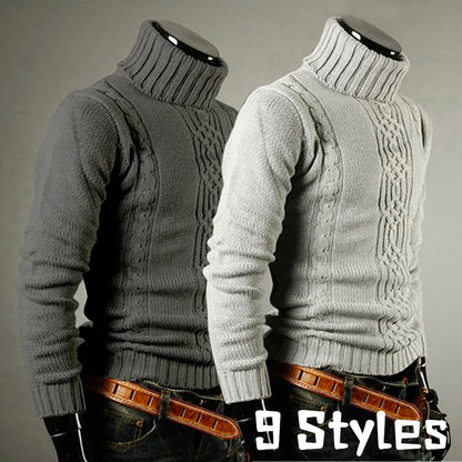 Winter Men's High Quality Turtleneck Sweater Thicken Sweater Casual Pullover