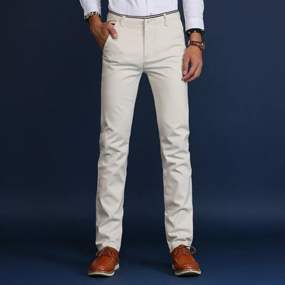 Classic Style Men Spring Summer Thin Casual Pants Fashion Business Cotton Solid Color Office Trousers High Quality Men Trousers bagie CHINA