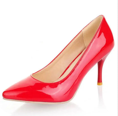 Brand Children Girls High heel Shoes Fashion Heeled Shoes Woman Pumps 2021 High Heels Party Office Wedding Shoes Female 30-43 Red