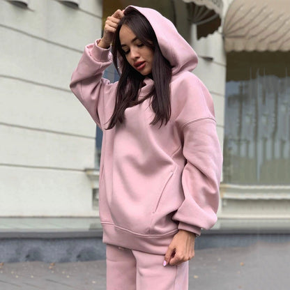 Monochrome Hooded Hoodie Set, Casual Two-Piece Set, European and American, New Fashion, Hot Selling, 2021 Autumn and Winter