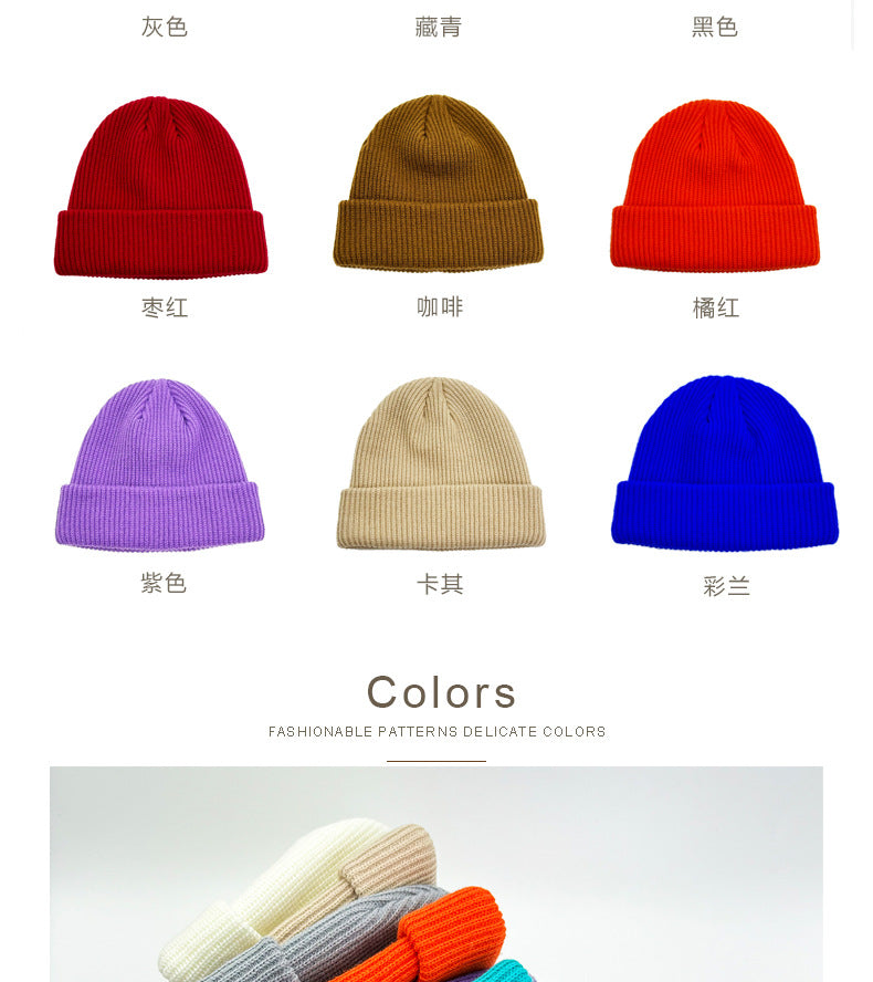 New autumn and winter hats fashion hundred thick thick fishscale woolen hat warm outdoor windproof knitted hat