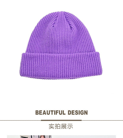 New autumn and winter hats fashion hundred thick thick fishscale woolen hat warm outdoor windproof knitted hat