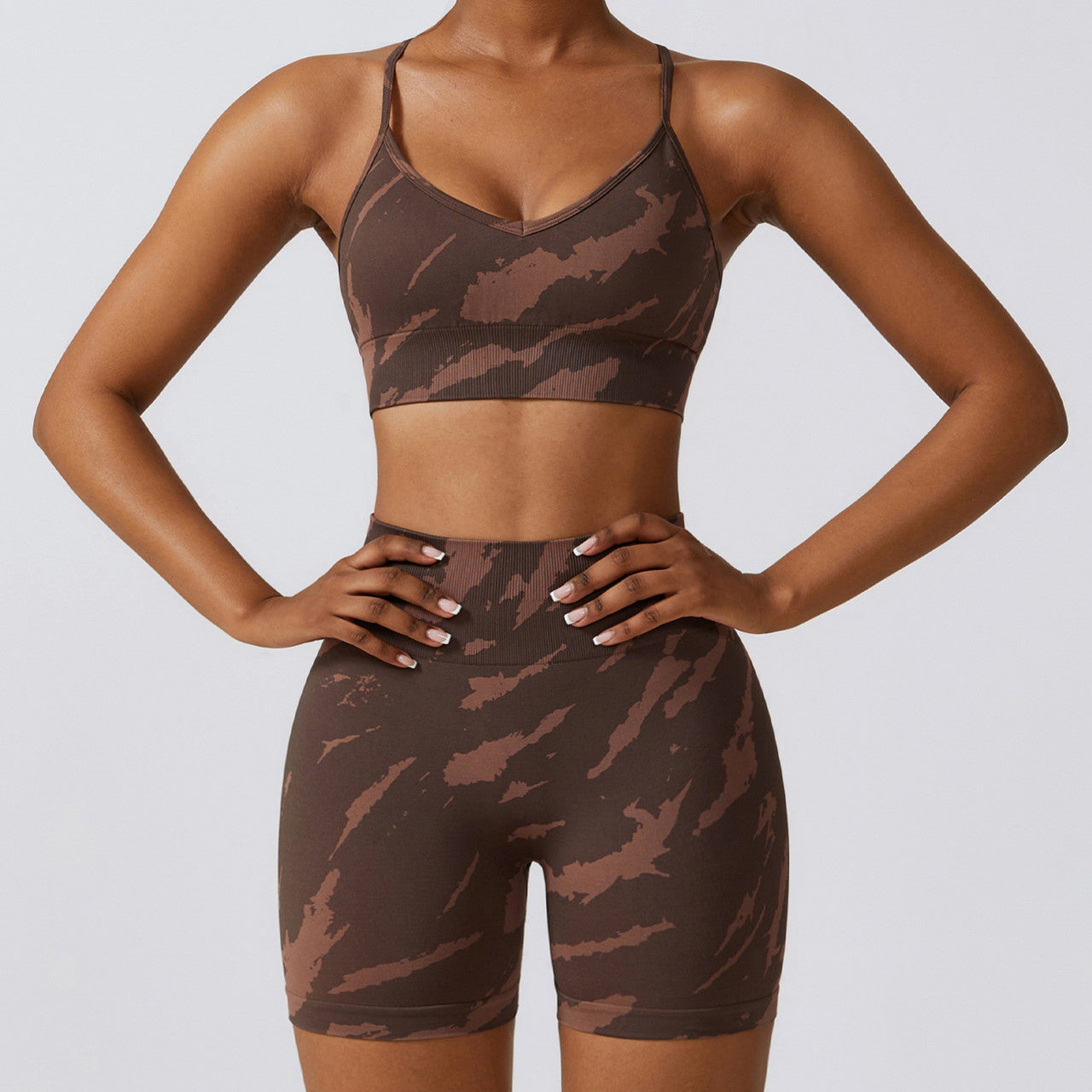 Camouflage Seamless Yoga Suit Quick-drying High Waist Running Workout Clothes