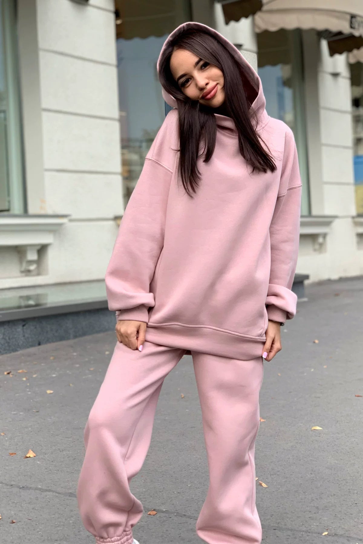 Monochrome Hooded Hoodie Set, Casual Two-Piece Set, European and American, New Fashion, Hot Selling, 2021 Autumn and Winter