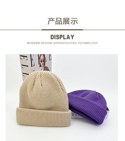 New autumn and winter hats fashion hundred thick thick fishscale woolen hat warm outdoor windproof knitted hat