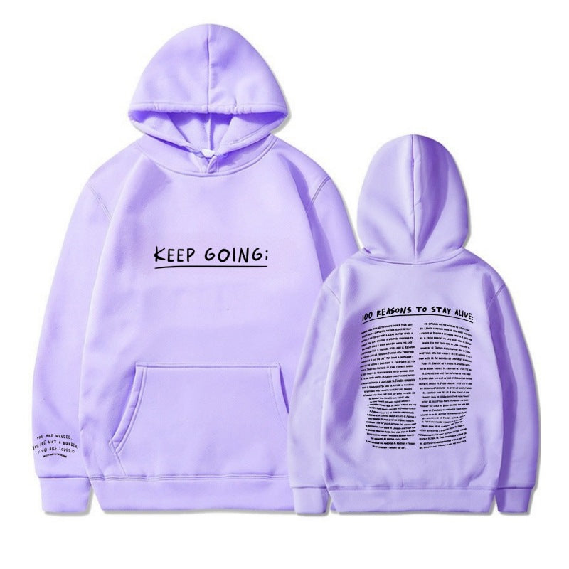 Letter Printing Long-sleeved Drawstring Hooded Sweatshirt With Pockets Fashion Sports Hoodie Womens Clothing FS5274 Light Purple