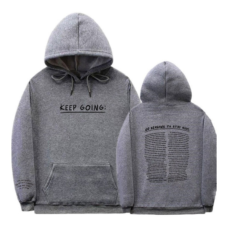 Letter Printing Long-sleeved Drawstring Hooded Sweatshirt With Pockets Fashion Sports Hoodie Womens Clothing FS5274 Dark Gray