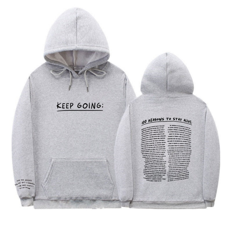 Letter Printing Long-sleeved Drawstring Hooded Sweatshirt With Pockets Fashion Sports Hoodie Womens Clothing FS5274 Light Gray