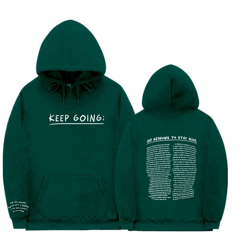 Letter Printing Long-sleeved Drawstring Hooded Sweatshirt With Pockets Fashion Sports Hoodie Womens Clothing FS5274 Green