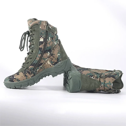 Men Outdoor Hiking Boots Fashion Sports Army Green Camouflage Jungle Off-road Boots Anti Slip Snow Shoes Wear-Resistant