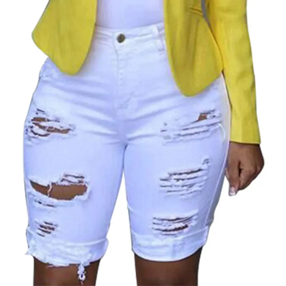 Women Denim Shorts Summer Destroyed Hole Jeans Fashion Casual Pants Short for Woman Pantalones Cortos Ripped Femme Ropa Mujer C