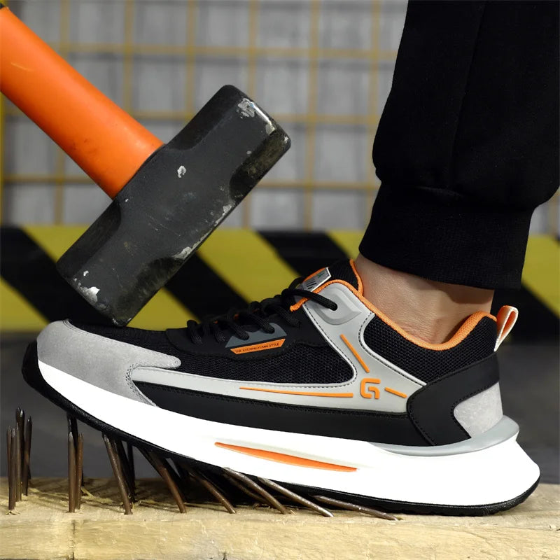 New Anti-smash Anti-puncture Safety Wrok Shoes Indestructible Men Steel Toe Sneakers Wear-resistant Non-slip Kitchen Shoes