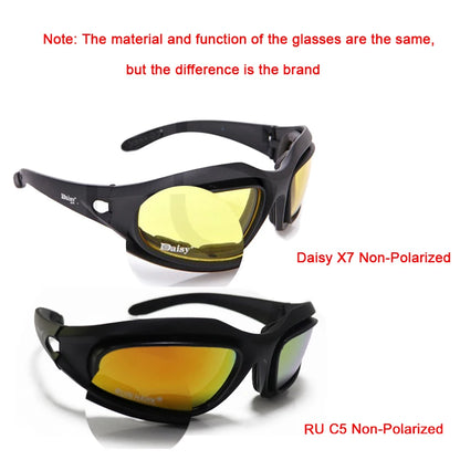 Military Hunting Air Gun Shooting Tactics C5 X7 Polarized Sunglasses Hiking Camping Glasses Outdoor Sports Goggles Glasses with