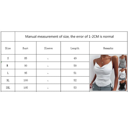 Women's Tank Top Suspender Solid Color Deep V-neck Tight-fitting Drawcord Design Summer Suspender