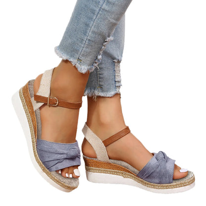 Women Fashion Platform Sandals 2024 Summer Peep Toe Wedges Gladiator Sandals Woman Non Slip Thick Soled Beach Shoes Plus Size 42