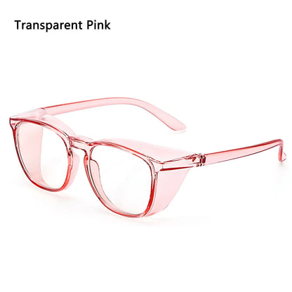 1PC Dust-proof Glasses Anti-blue Anti-fog Anti Pollen Safety Goggles Eye Protection Glasses for Men and Women UV Protection Transparent Pink