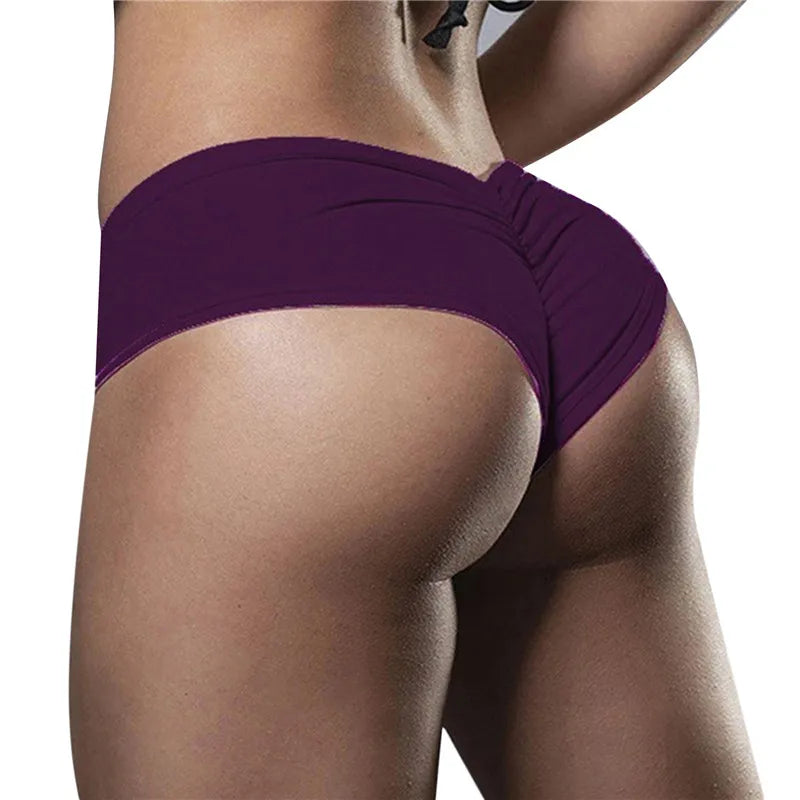 Women High Waist Sport Shorts Summer Booty Elasticated Shorts Sexy Ladies Spandex Training Gym Shorts Mini Skinny Fitness Short Purple