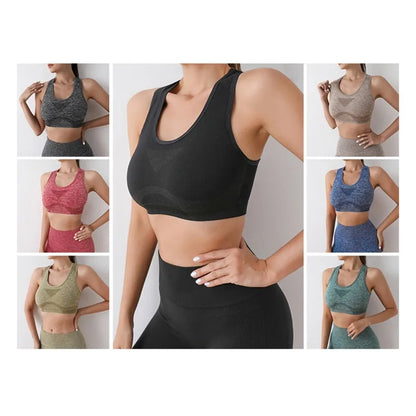 Yoga Fitness Suit High Waisted Peach Buttocks Shockproof Vest Underwear Shorts Set Breathable Women's Tight Fitting Sports Bra