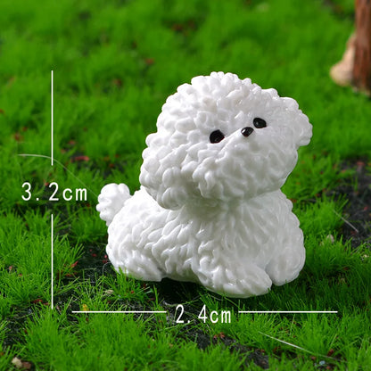 Figurines Miniatures Cute Dog White Bichon Frise Micro Landscape Ornaments For Home Decorations Decor For Room Desk Accessories 1 A CHINA